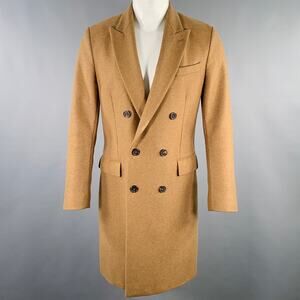 AMI Size 36 Camel Wool Blend Double Breasted Coat